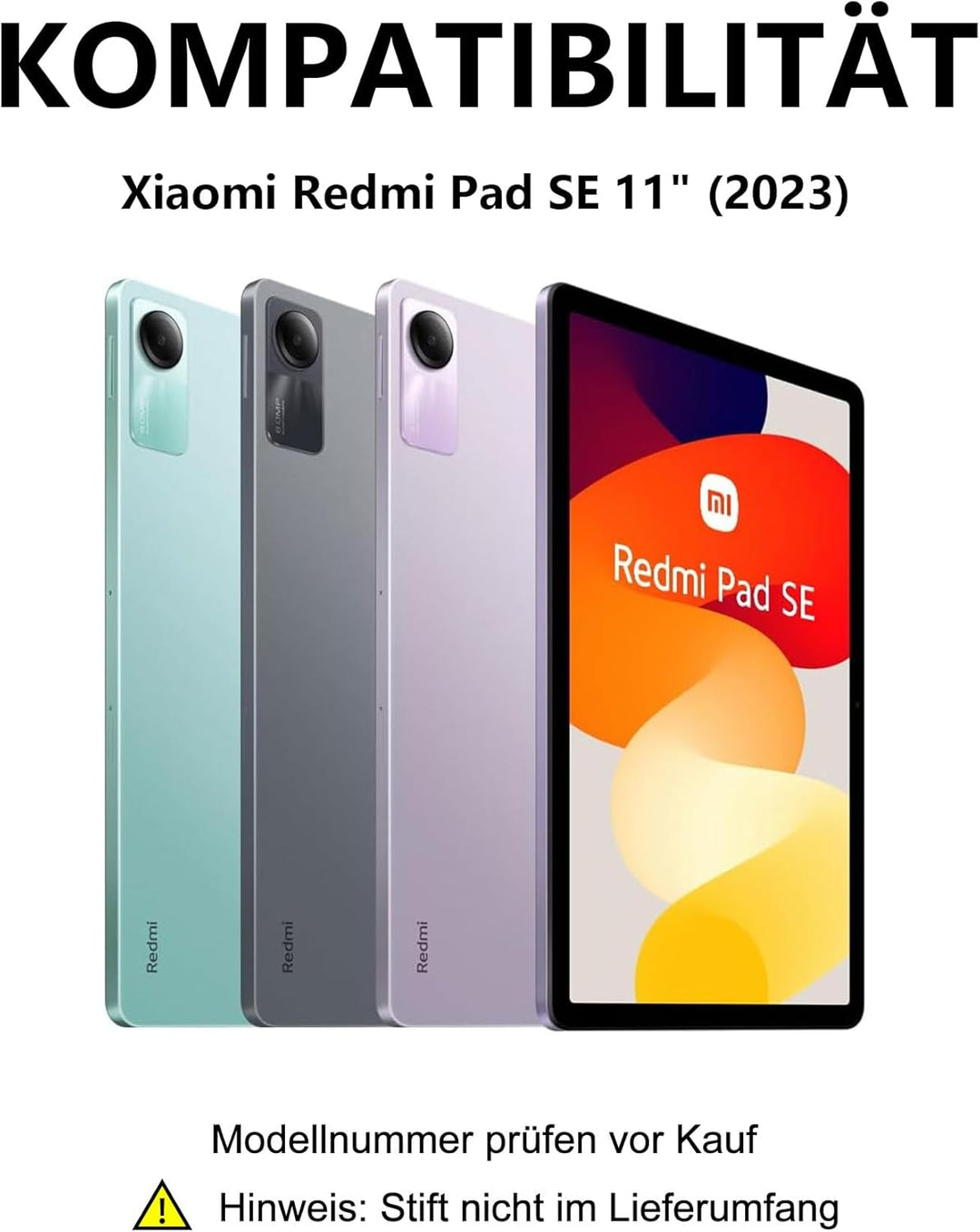 Hülle mit Tastatur für Redmi Pad SE 11 Zoll (2023), 7-Farben-Hintergrundbeleuchtung, Bluetooth 5.0 K