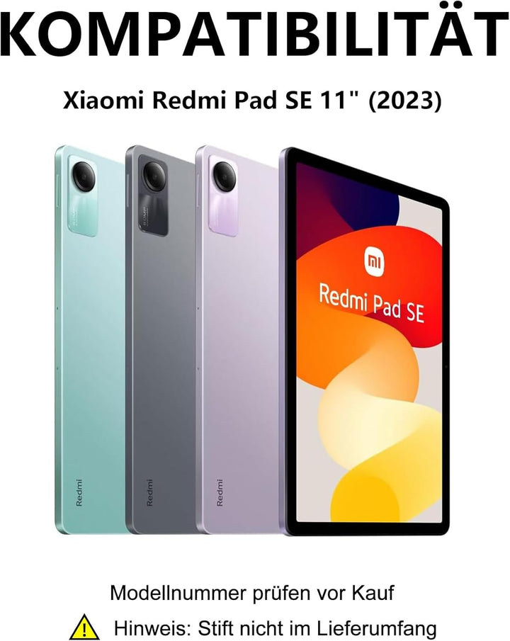 Hülle mit Tastatur für Redmi Pad SE 11 Zoll (2023), 7-Farben-Hintergrundbeleuchtung, Bluetooth 5.0 K