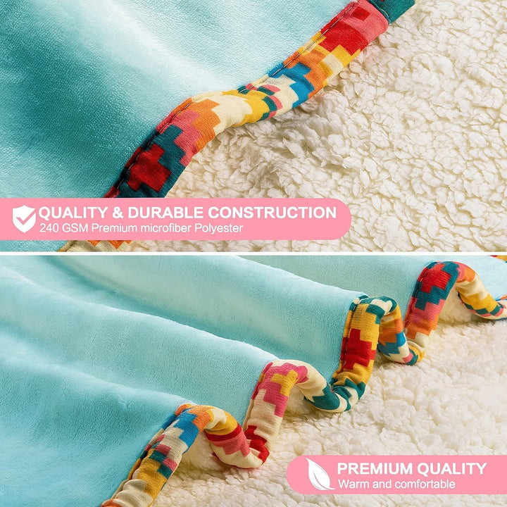 Blaues Lama Alpaka Tragbare Decke Lama Alpaka Geschenke Sofadecke Kuscheldecke Lama Alpaca Wearable