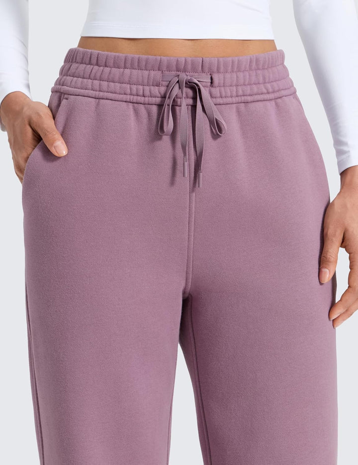 CRZ YOGA Damen Jogginghose Gefütterte Baumwolle Hohe Taille Joggers Soft Freizeithose Winter Lounge