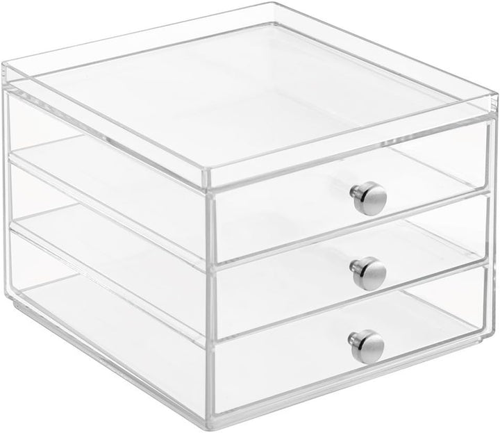 iDesign 37060EU Clarity 3 Stapelbare Schubladen Schmal, durchsichtig, 3 Stapelbare Schubladen Schmal