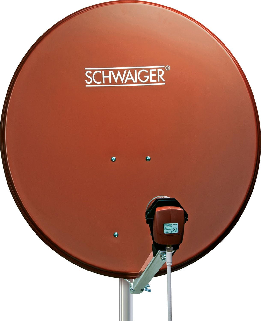 Schwaiger SAT-Spiegel 80cm, Alu, Rund Ziegelrot