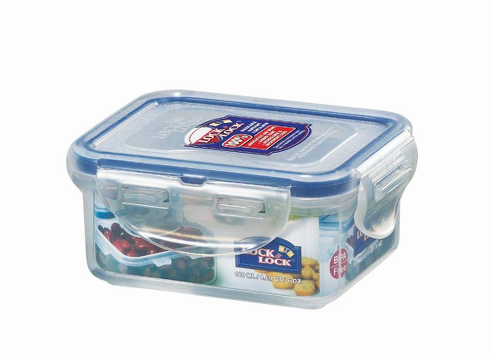 Lock & Lock Frischhaltedose, Vorratsdose, transparent, 180 ml, rechteckig, 12 Stück, 108 x 88 x 48 m