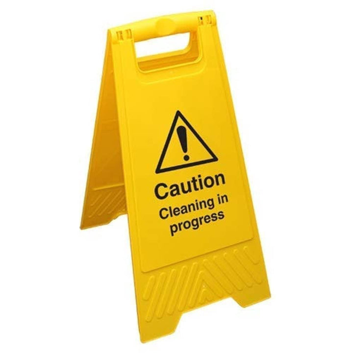 V Safety Warnschild mit englischer Aufschrift „Caution Cleaning In Progress“
