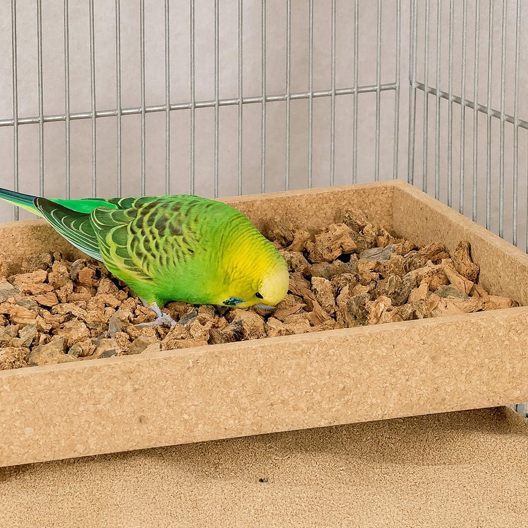 Wühlkiste für Vögel aus Presskork | Grösse 350x250x50 mm | wahlweise mit oder ohne grobes Naturkorkg