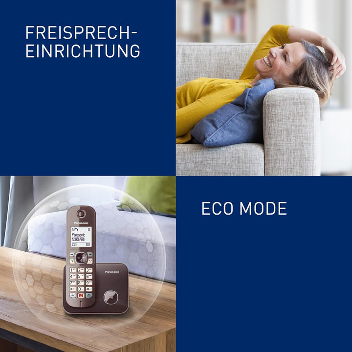 Panasonic KX-TG6851GA Schnurlostelefon (Bis zu 1.000 Telefonnummern sperren, übersichtliche Schriftg