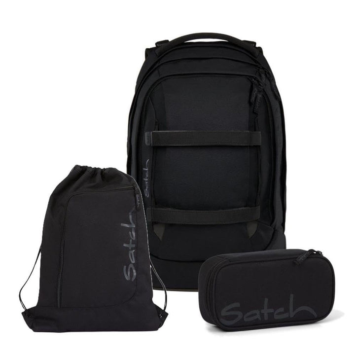 Satch Pack Schulrucksack Set 3tlg. inkl. Schlamperbox und Sportbeutel (Blackjack), Blackjack