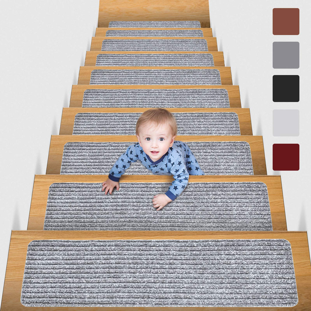 MBIGM 15er Set Stufenmatten 20 cm X 65 cm Treppenteppich Selbstklebend Sicherheit Stufenteppich für