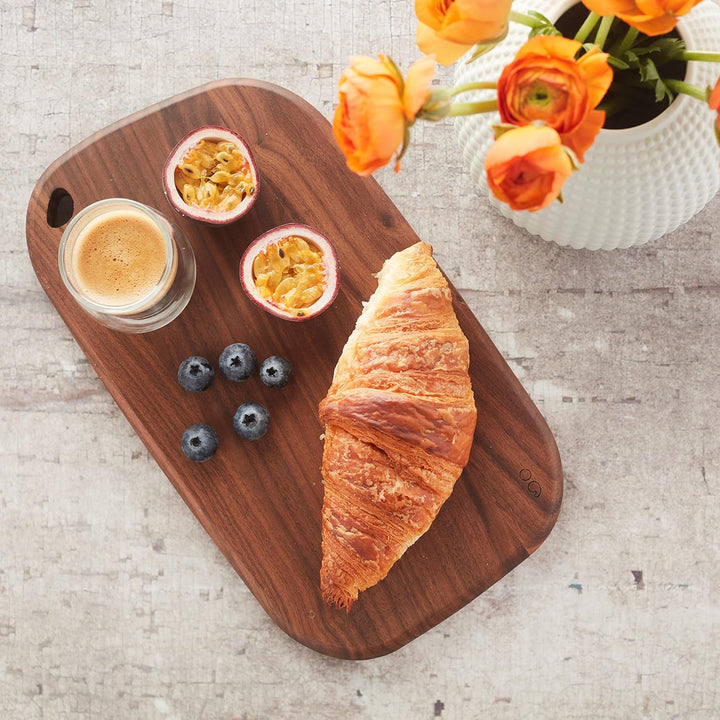 Point-Virgule Servierbrett aus Walnussholz, perfekt zum Servieren von Snacks und Käse, 30x17cm 30x17