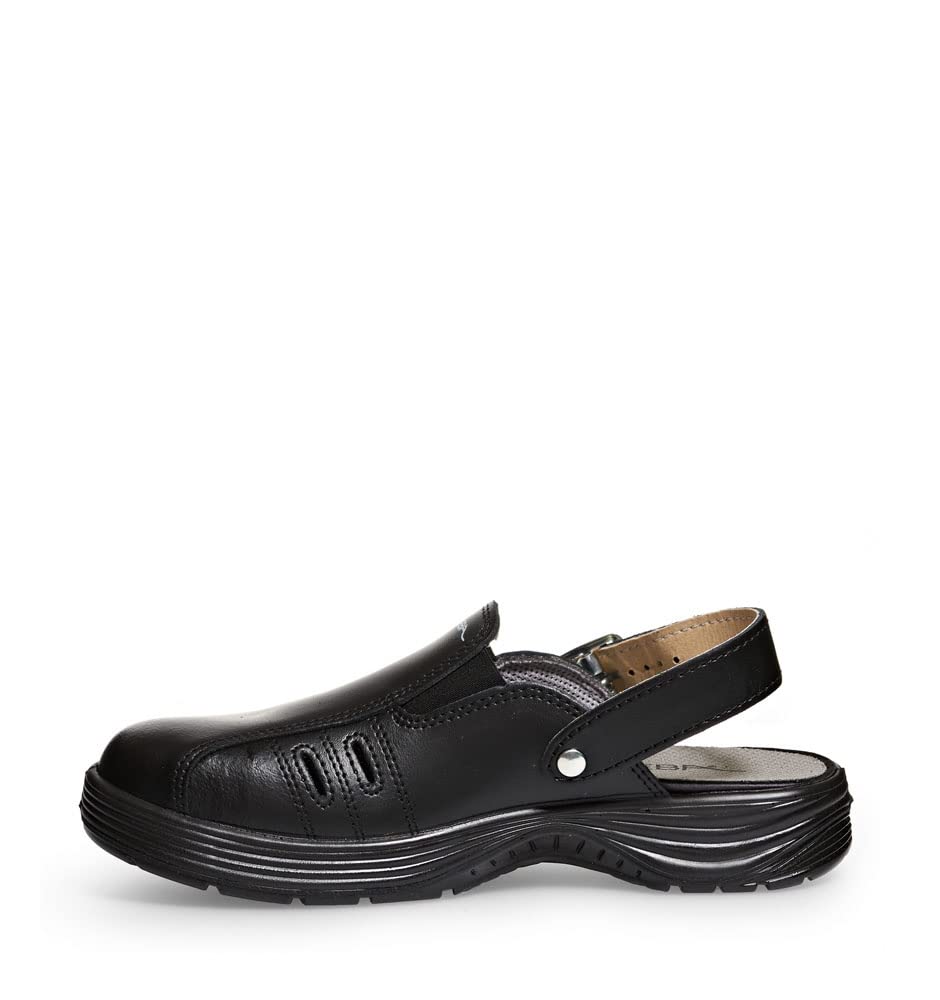 Abeba Clog 711042 - x-Light, Glattleder Schwarz, zertifiziert, Grösse 48 48 EU, 48 EU