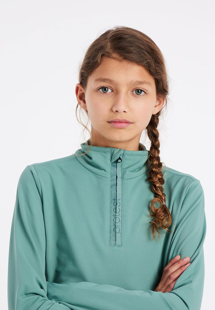 Protest Mädchen 1/4-reissverschluss FABRIZOY JR 116 Crocodile Green, 116 Crocodile Green