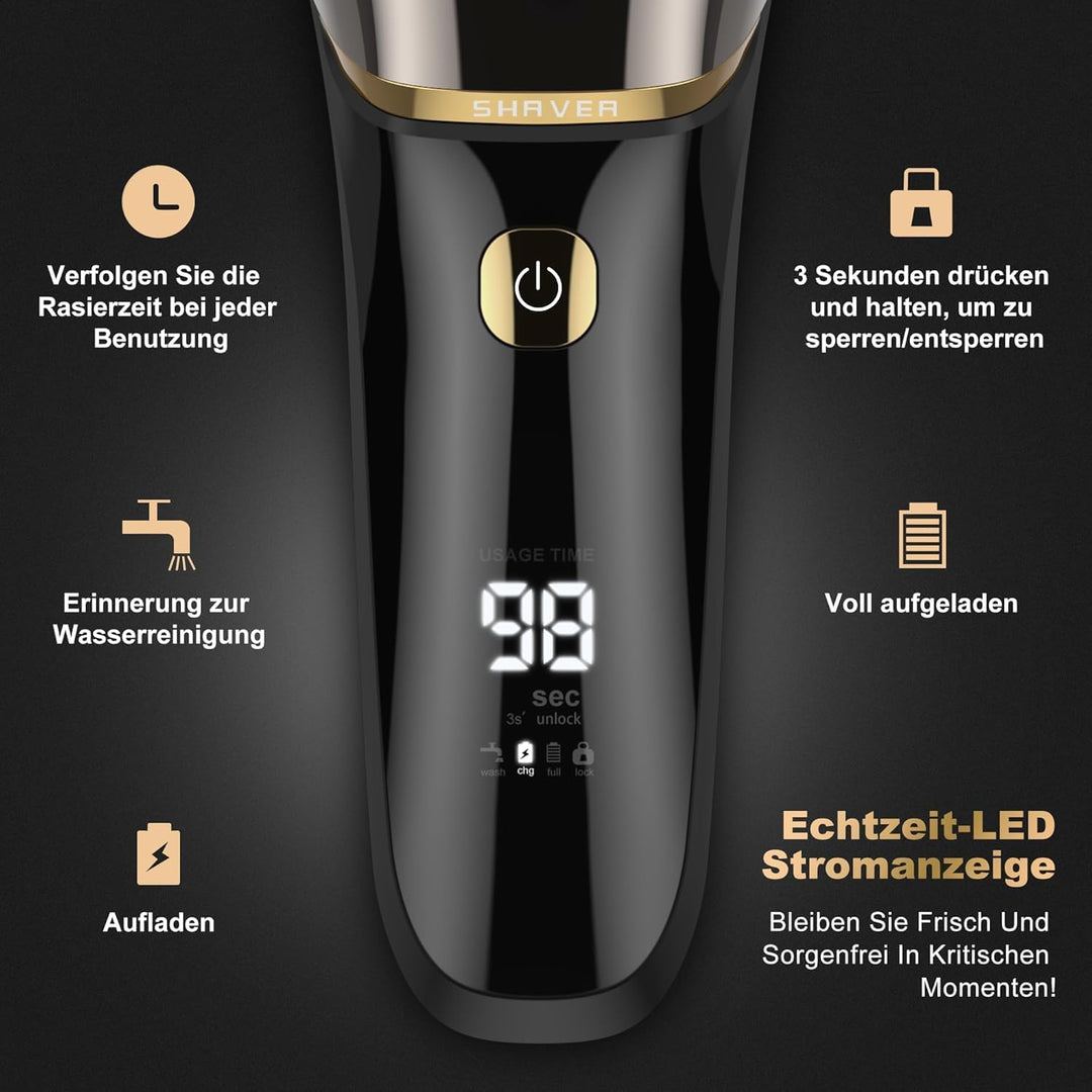 Folienrasierer Herren,2 in 1 Rasierer Herren Elektrisch Wiederaufladbarer USB Rasierapparat Herren N