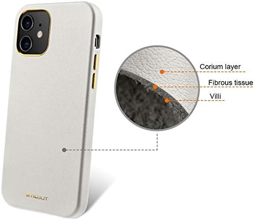STILGUT Cover kompatibel mit iPhone 12 Mini Case aus Leder, Lederhülle, Hülle aus Leder, Ledercase -