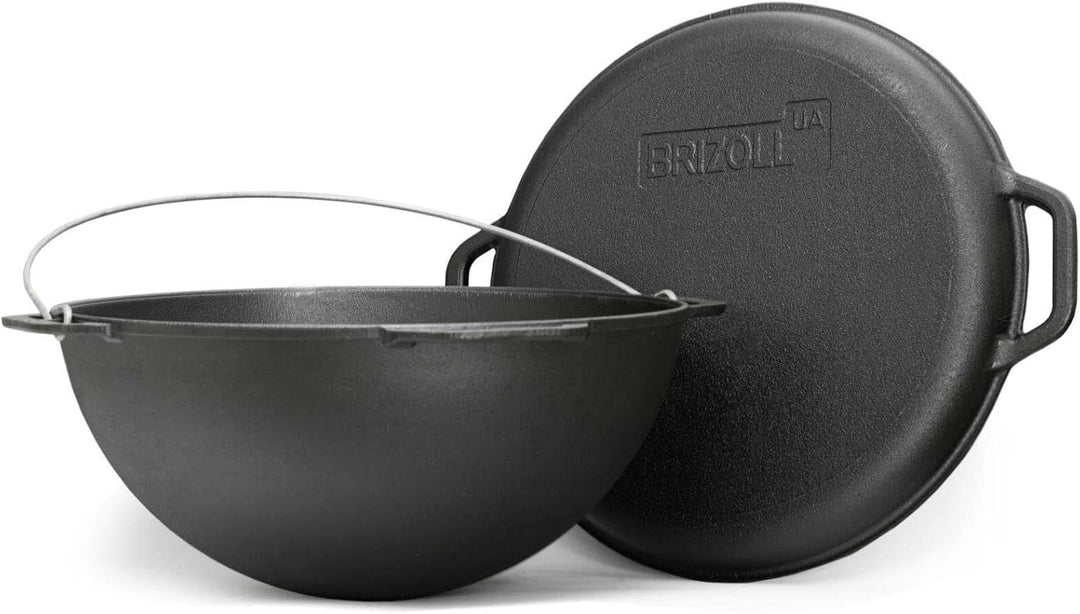 8L Kazan mit Ø36 Uchag Utschak mit Abzugsrohr Utschag 2mm stahl Kessel mit Deckel-Grillpfanne aus Gu
