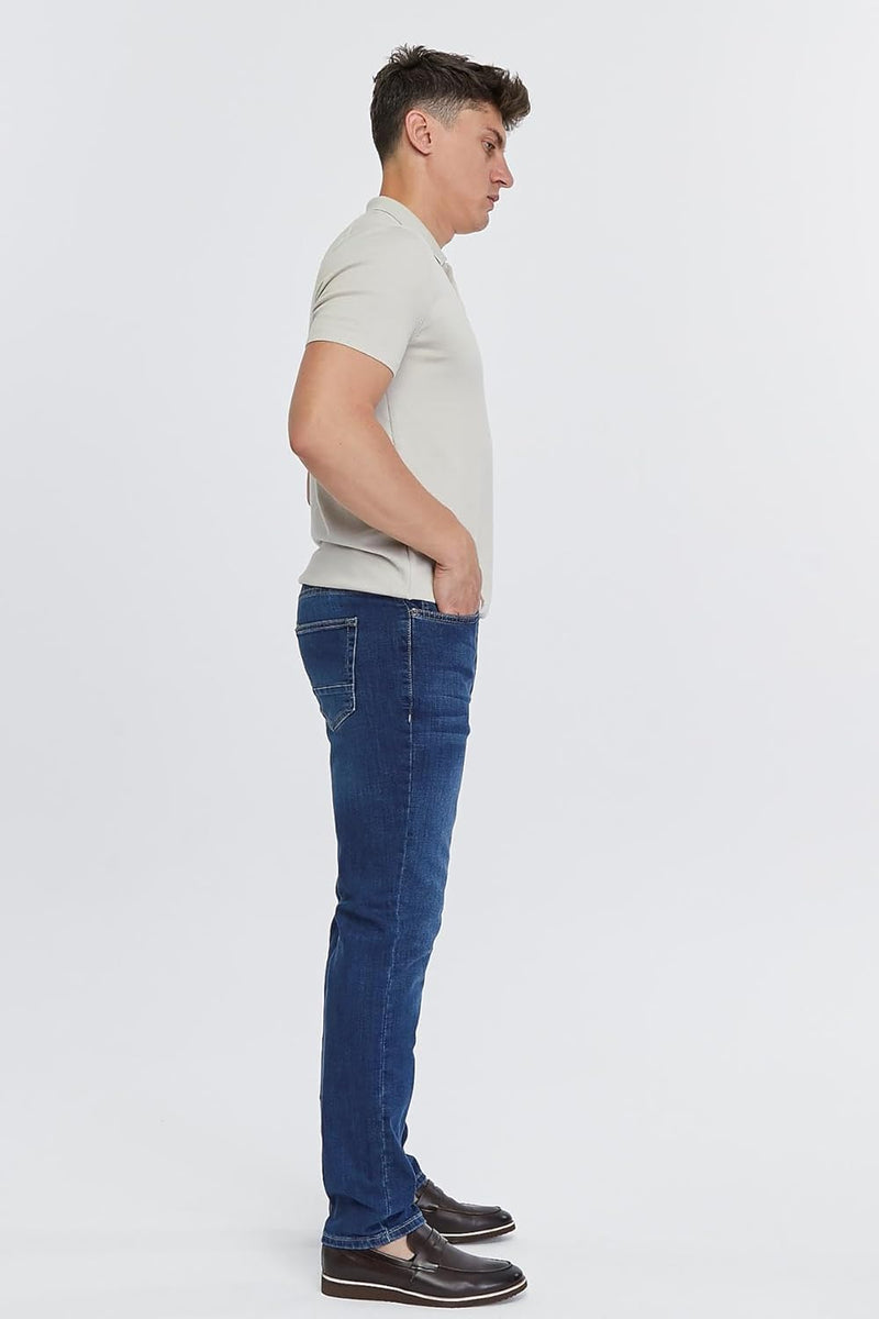 Herren Jeans Regular Fit, Stretch Jeanshose, Herren High Waist, Straight Cut, Basic Washed, Männer H