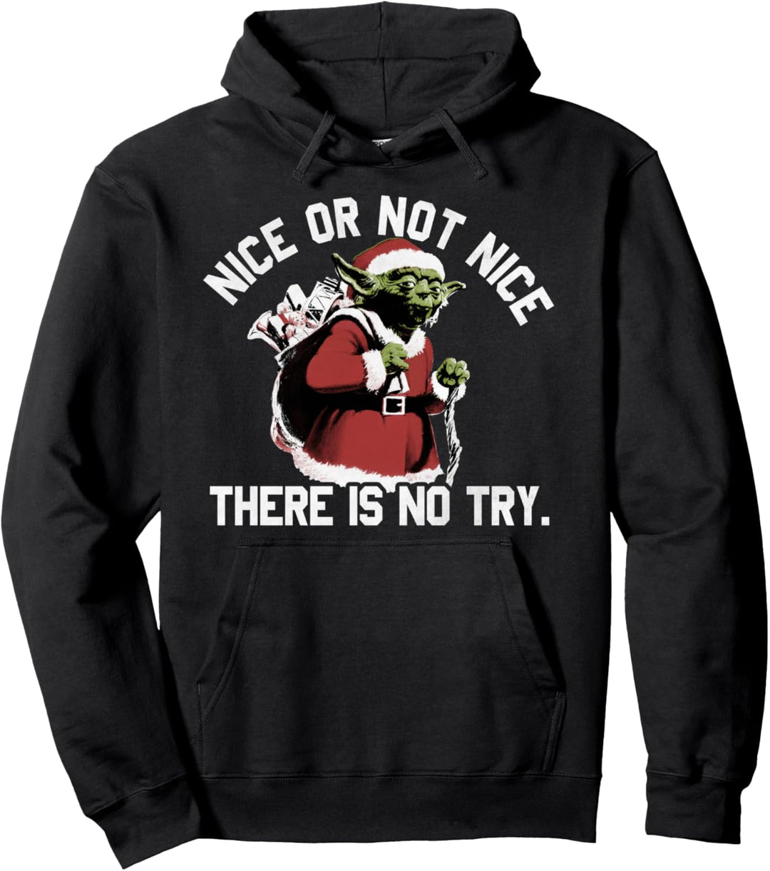Star Wars Christmas Yoda Nice or Not Nice Pullover Hoodie