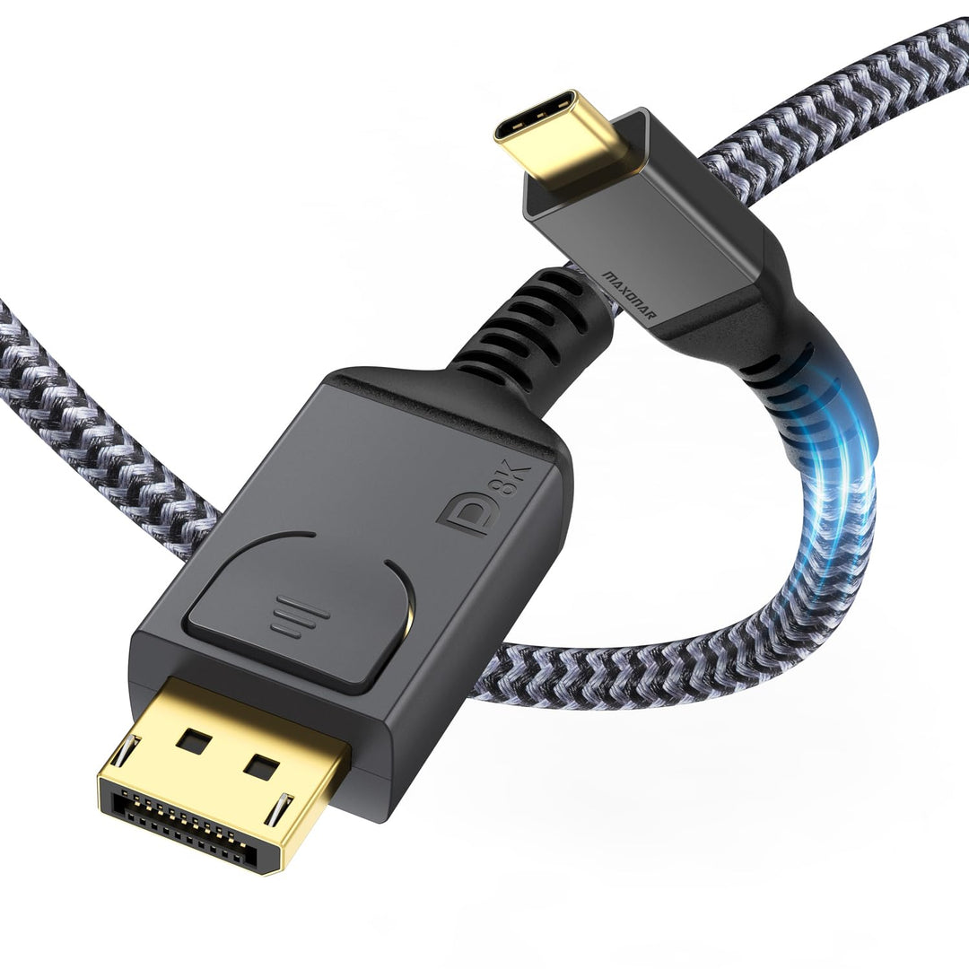 Maxonar 2Pack UCB C DisplayPort 1.4 Kabel 1.2M/4Ft 8K@60Hz 4K@144Hz/120Hz 2K@240Hz 5K@60Hz Thunderbo