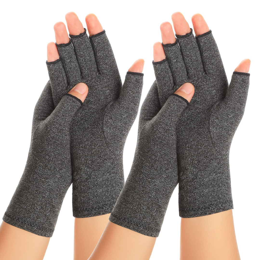 2 Paar Arthritis Kompressionshandschuhe für Damen und Herren, Karpaltunnelschmerzlinderung, fingerlo