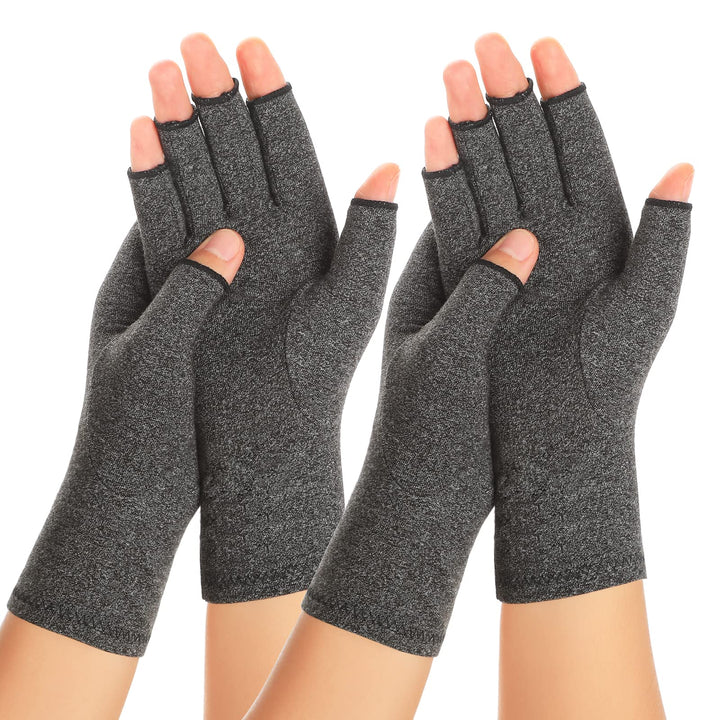 2 Paar Arthritis Kompressionshandschuhe für Damen und Herren, Karpaltunnelschmerzlinderung, fingerlo