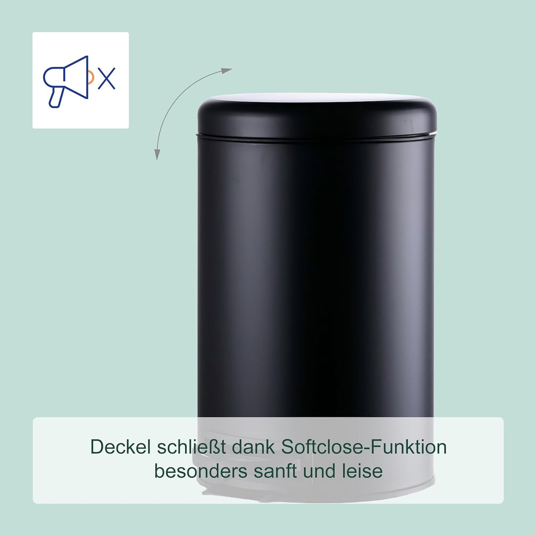 Relaxdays Mülleimer, 12 Liter, entnehmbarer Kunststoff-Inneneimer, Fusspedal, Küche, Bad, Tretmüllei