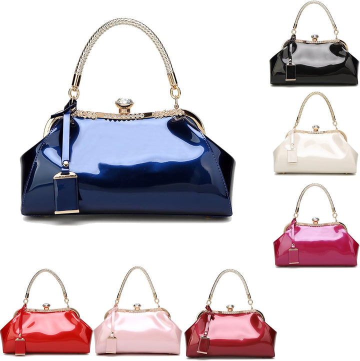 Coolives Damen Tasche Handtasche aus PU-Lackleder Henkeltasche Schultertasche Umhängetasche für die
