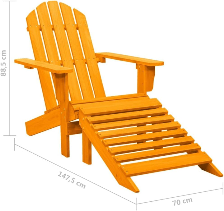 vidaXL Tannenholz Massiv Adirondack Gartenstuhl mit Fussstütze Liegestuhl Deckchair Gartenliege Gart