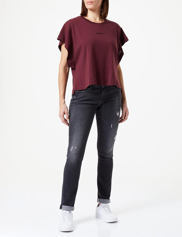 REPLAY Damen T-Shirt, XS 459 Burgundy Red
