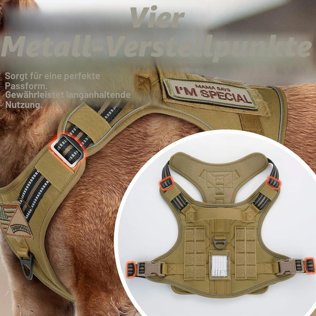 rabbitgoo Hundegeschirr Grosse Hunde, Anti Zug Geschirr Hund Verstellbar mit Griffe Verbreitert, Rob
