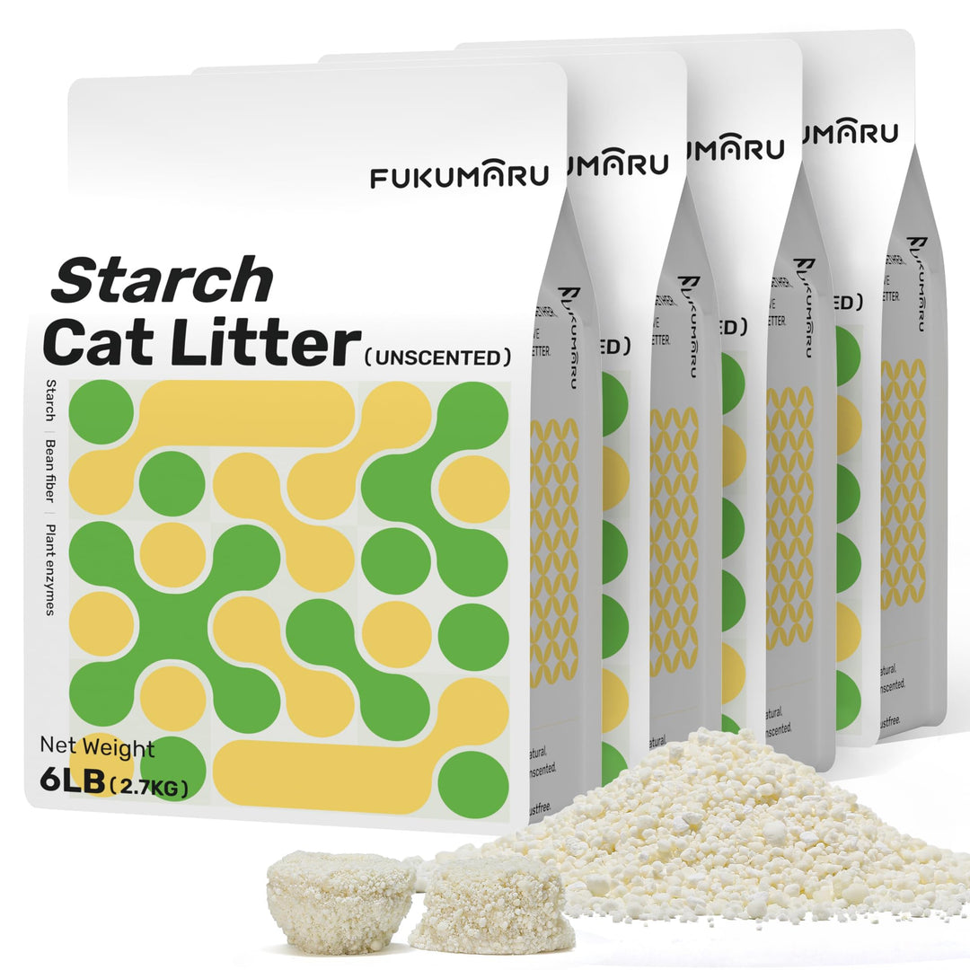 FUKUMARU Maniok Katzenstreu 10.8 kg – Starke Klumpenbildung, Staubfrei, Antihaft-Boden, 24/7 Geruchs
