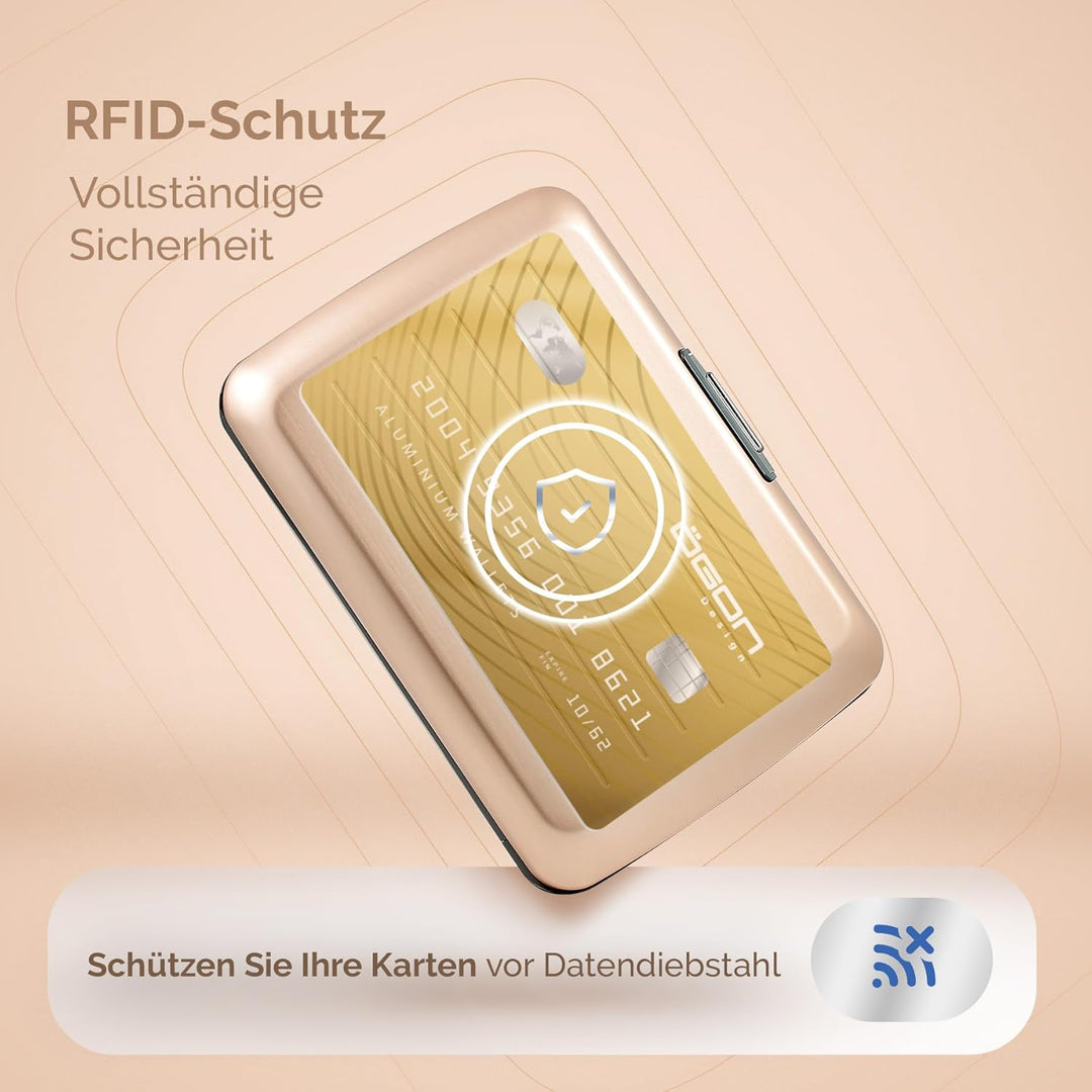 OGON Aluminium Geldbörse Smart Case V2 - Einfache Lagerung - Metallverschluss - Kartenetui mit RFID-