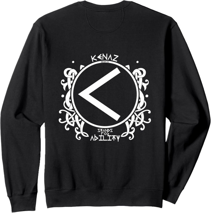 Wikinger Rune KENAZ Rücken Motiv Nordische Rune Fitness Gym Sweatshirt