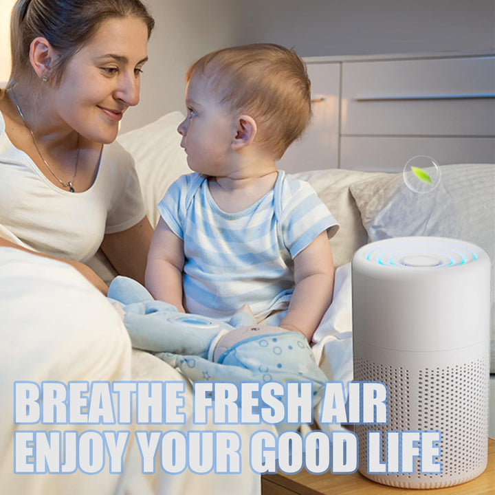 Luftreiniger Allergiker, H13 HEPA Luftfilter Air Purifier, USB Tragbarer Luftreiniger mit Aromathera
