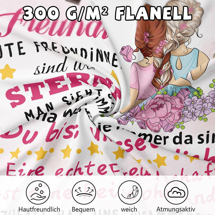 PQCXXA Geschenke für Freundin Kuscheldecke, Flanell Decke Geschenk Ideen Frauen Freundin Geburtstag