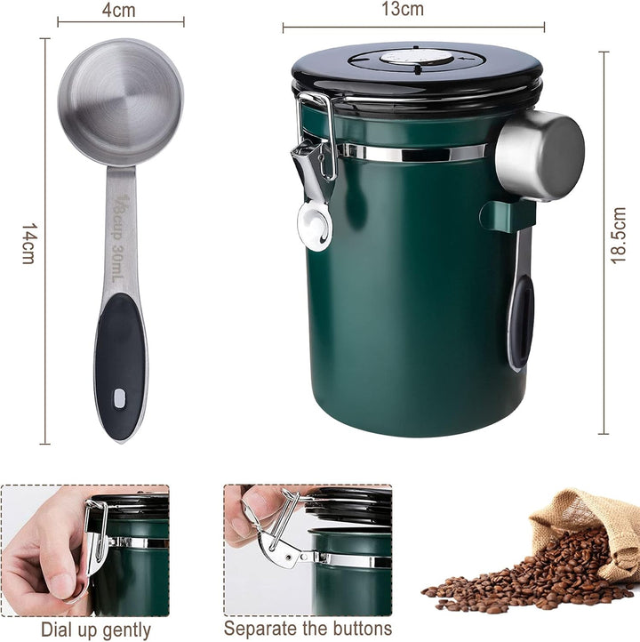 Frasheng Kaffeedose,Kaffeedose Luftdicht,Kaffeebohnen Behälter aus Edelstahl,Vakuum Kaffee Dose,mit
