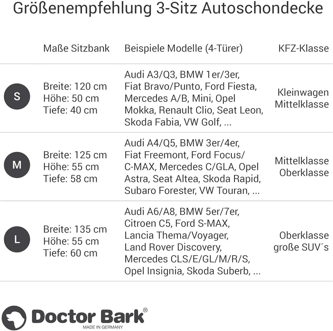 Doctor Bark Hunde 3-Sitz-Autoschondecke für die Rücksitzbank, All-Side Schutz mit Reissverschluss fü