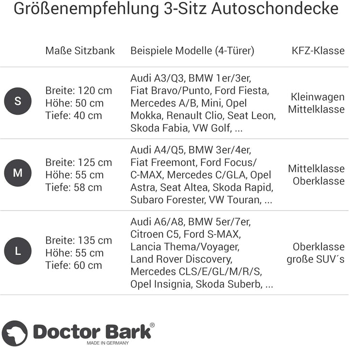 Doctor Bark Hunde 3-Sitz-Autoschondecke für die Rücksitzbank, All-Side Schutz mit Reissverschluss fü