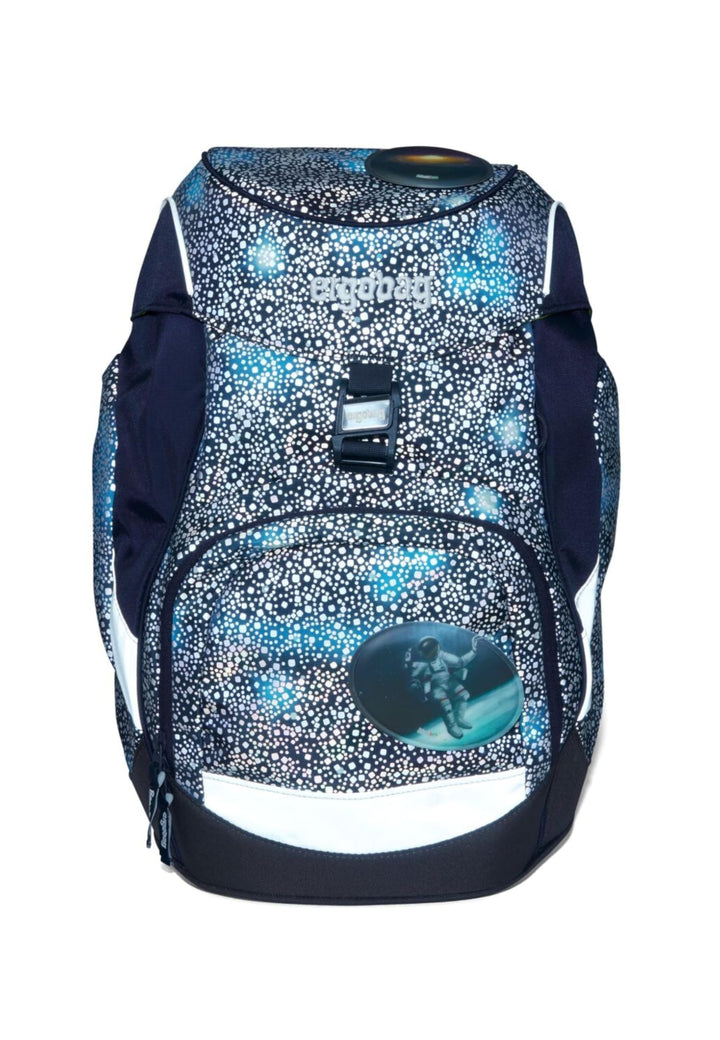ergobag Prime Ergonomischer Schulrucksack Galassie Bär blau silber