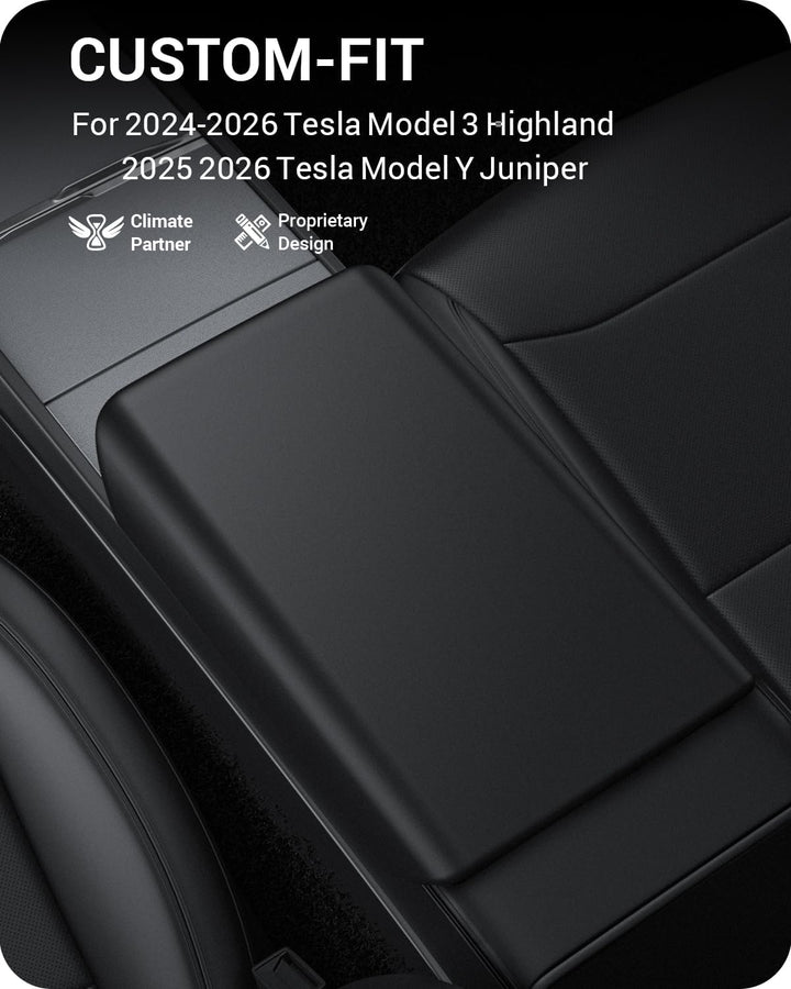 BASENOR Mittelkonsolenabdeckung für 2025 2026 Tesla Model Y Refresh (Juniper) 2024-2026 Tesla Model