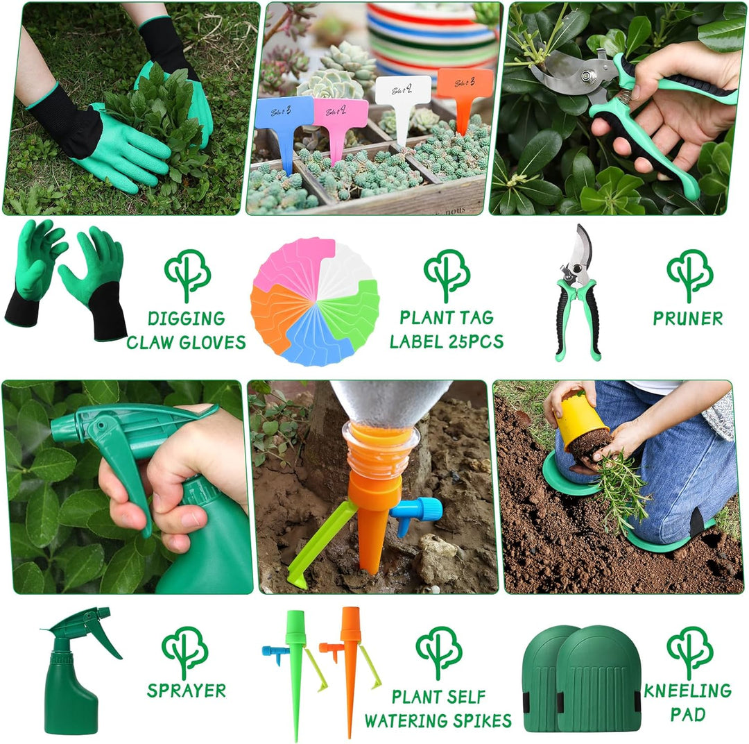 Gartenwerkzeug Set, 12 Stück Garten Hand Werkzeuge, 8 in 1 Gartenarbeit Set mit dauerhafter Aufbewah