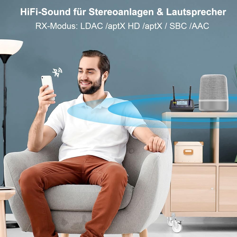 1Mii B03 Bluetooth Sender Empfänger 3 in 1 Adapter für TV… Large-5, Large-5