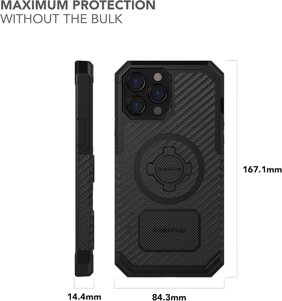 Rokform - iPhone 13 Pro Max Hülle, Rugged Series, Dual Magnet Plus MagSafe kompatibel, magnetische S