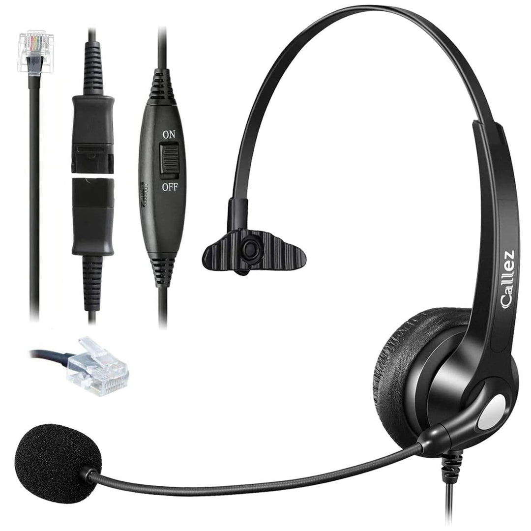 RJ45 Headset Telefon mit Mikrofon Noise Cancelling &amp; Quick Disconnect Kabel, Mono Festnetztelefon Ko