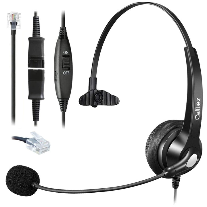 RJ45 Headset Telefon mit Mikrofon Noise Cancelling &amp; Quick Disconnect Kabel, Mono Festnetztelefon Ko