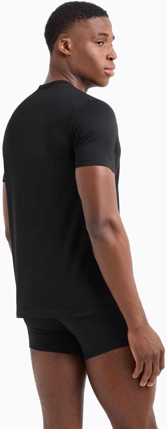 Emporio Armani Herren 2-Pack Crew Neck T-Shirt T-Shirt L Schwarz / Weiss, L Schwarz / Weiß