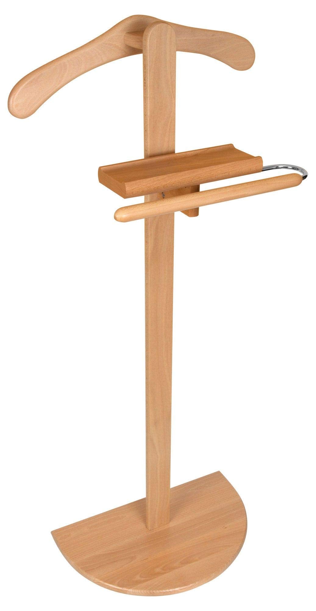 Hagspiel Herrendiener, Kleiderständer Buchenholz natur lackiert (stummer Diener), Made in