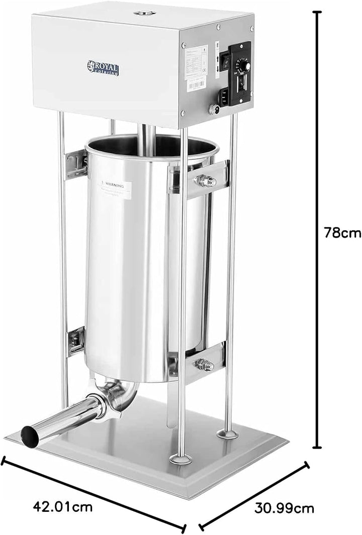 Royal Catering RCWF-15LE-H Wurstfüller Edelstahl elektrisch 260 W Wurstfüllmaschine 15l elektrische