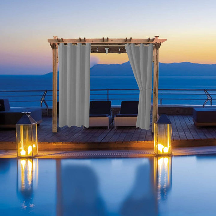 ele ELEOPTION Outdoor Vorhänge Wasserabweisend, UV Schutz Outdoor Vorhang mit Ösen,Winddicht Blickdi