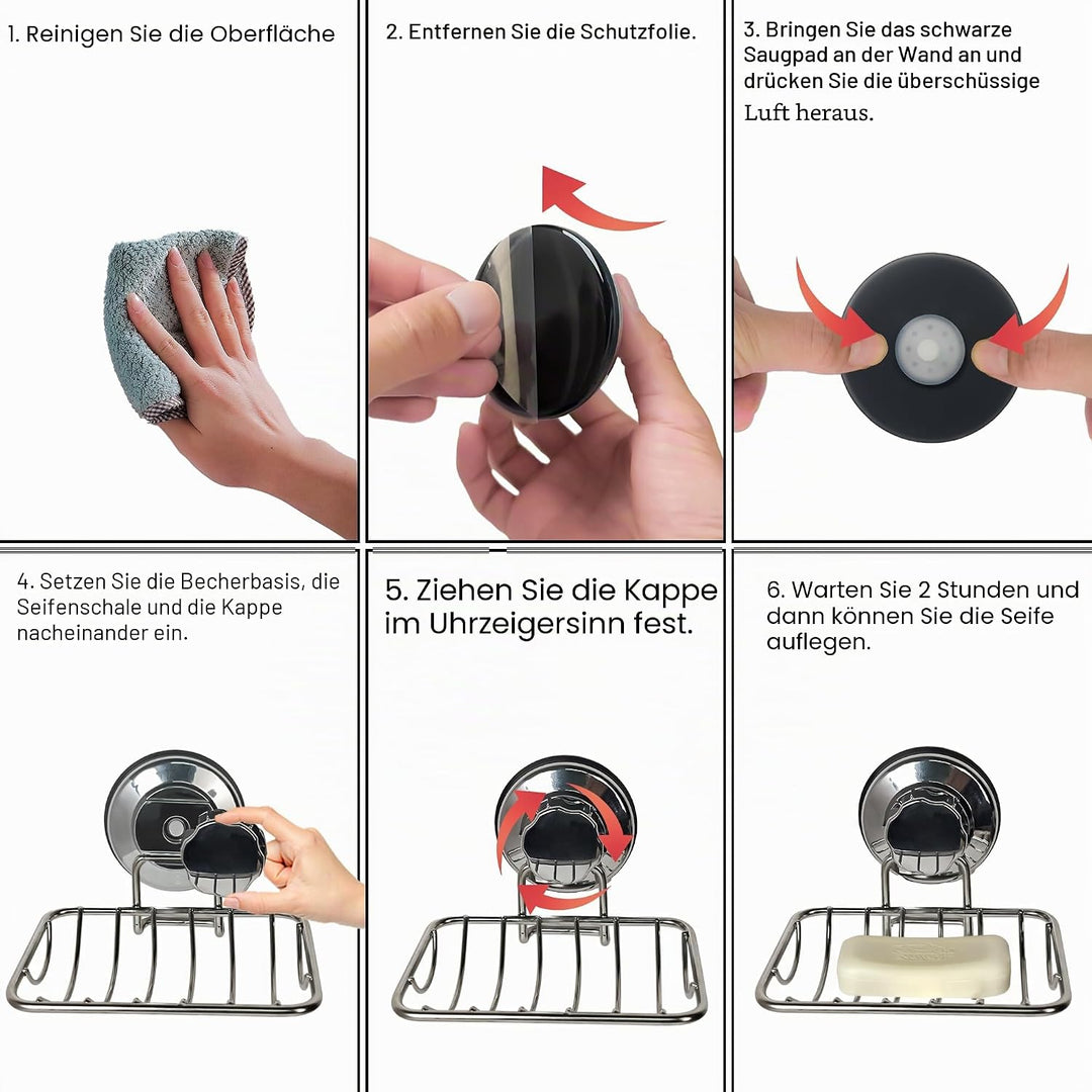 IPEGTOP 3 - in - 1 Saugnapf - Duschablage mit Seifenschalenhalter. Ideal für Shampoo - und Duschgel