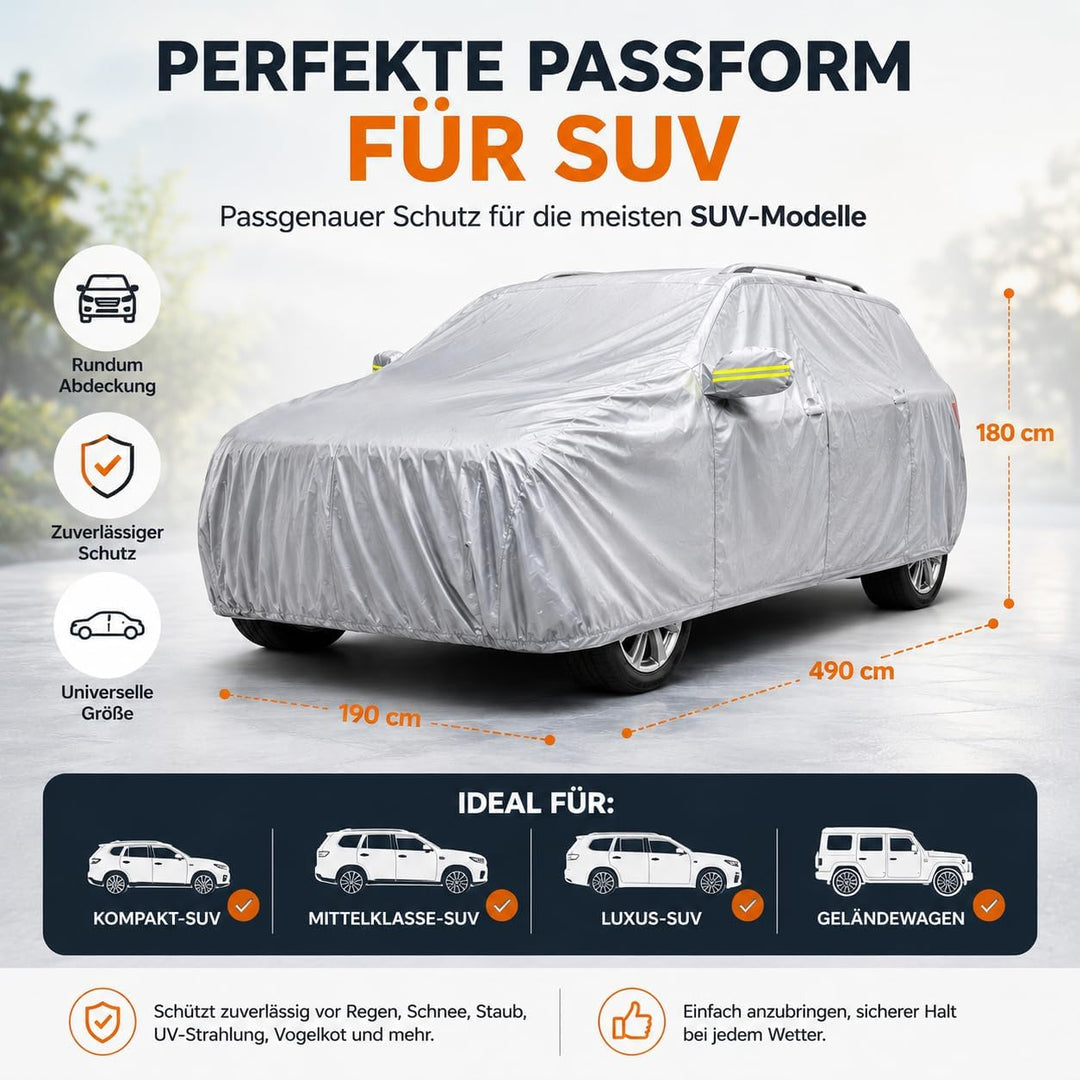 SUV wasserdichte Autoschutzhülle für Schutz &amp; Abdeckung von Auto, PKW - Fahrzeug: Autoplane in Einhe