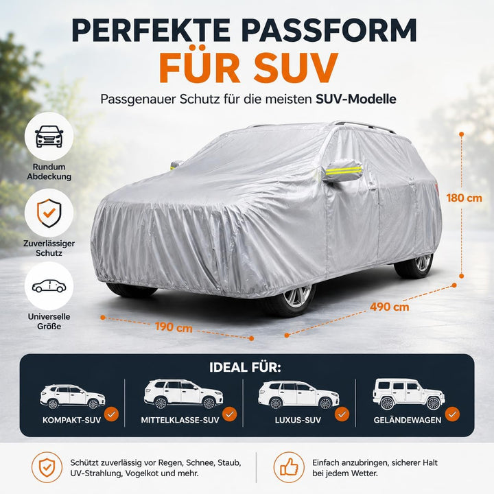 SUV wasserdichte Autoschutzhülle für Schutz &amp; Abdeckung von Auto, PKW - Fahrzeug: Autoplane in Einhe